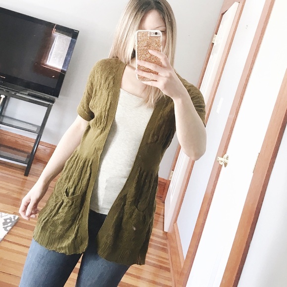 {anthro} pointelle wisp cardigan - Picture 4 of 8